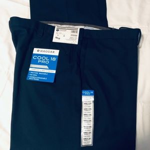 Haggar Cool 18 Pro 44x30 Navy No-Iron Dress Pants